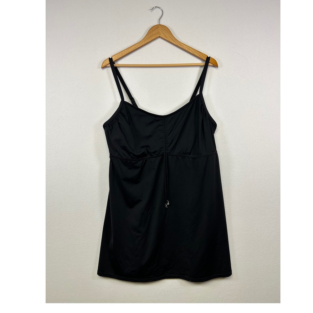 Lands' End Black Swim Dress with Adjustable Straps